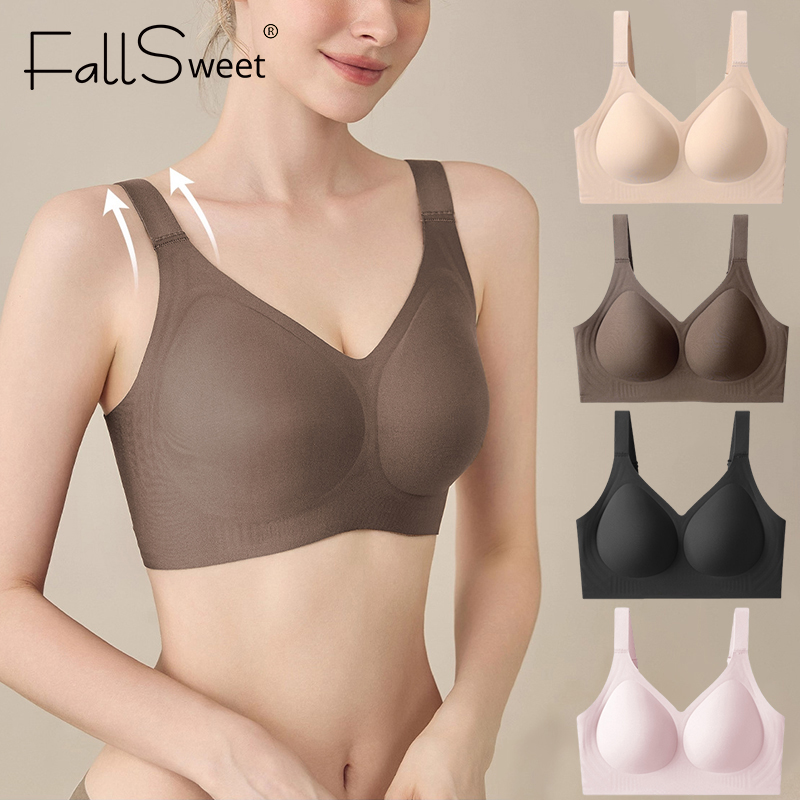 Full Coverage Bra - FallSweet Women Push-Up Seamless Bra Plus