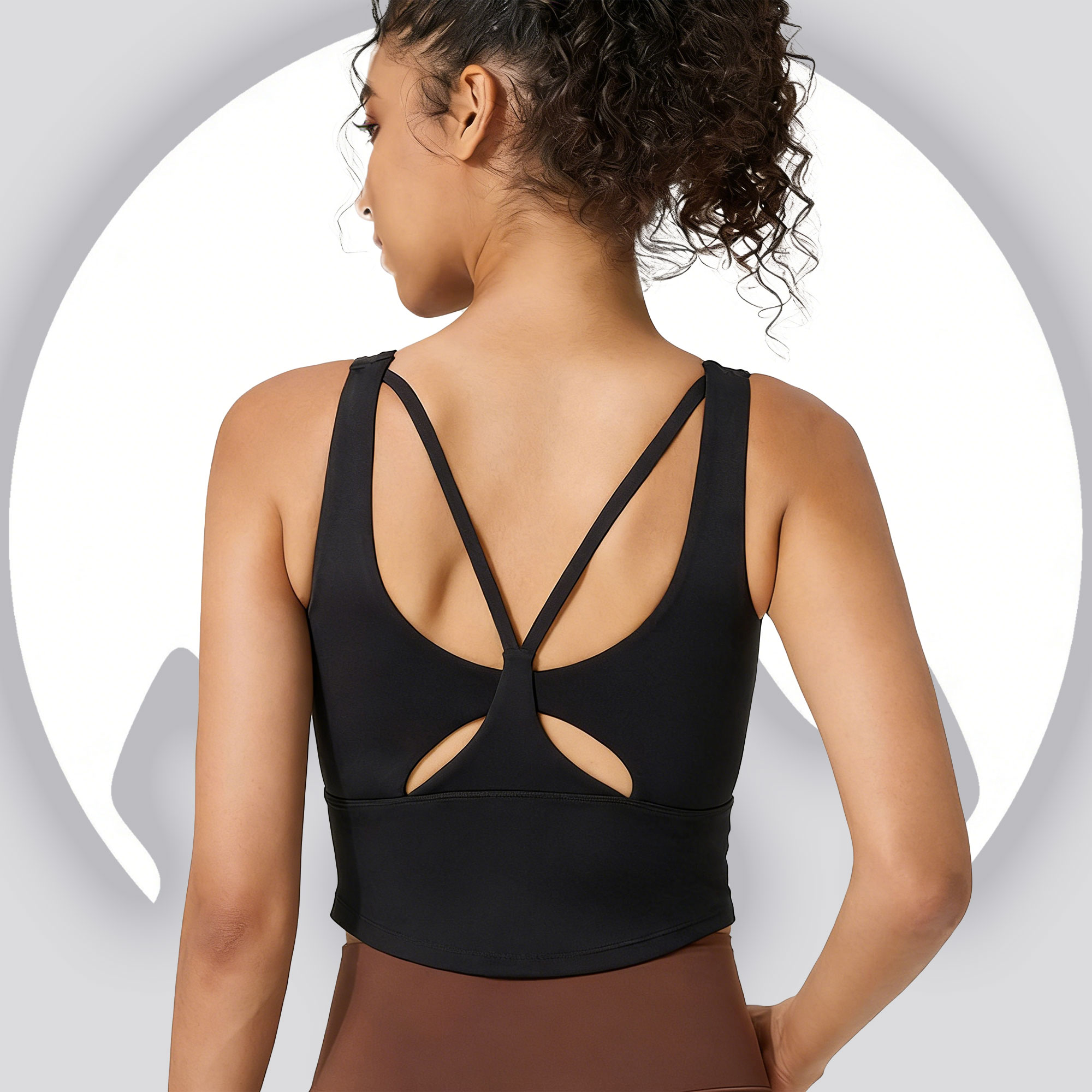 Sports Bra Racerback - Women's Fixed Cup Yoga Sports Bra