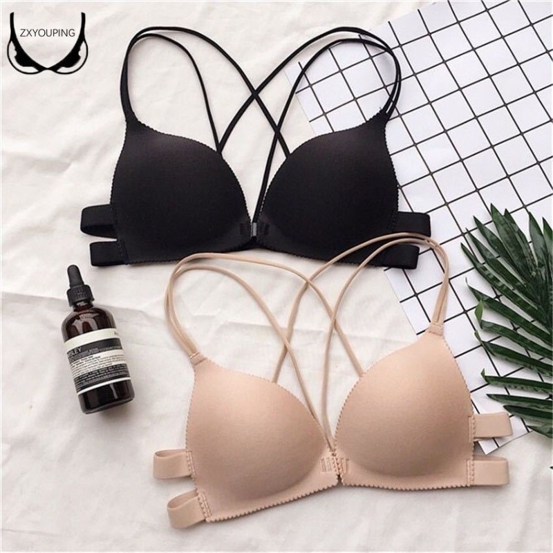 1 Piece Fashion Triangle Cup B - Plunge Bra Push Up recension och pris