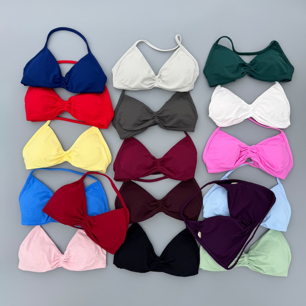 Strappy Bra Gym Top Women High - Plunge Bra Push Up recension och pris