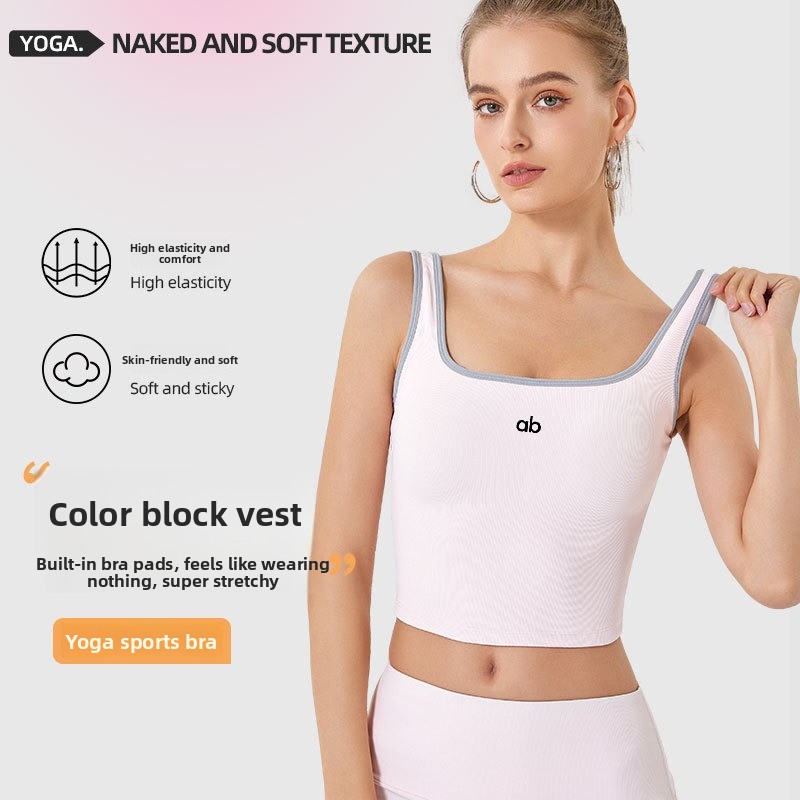 Women Summer Ribbed Yoga Tank  - Plunge Bra Push Up recension och pris