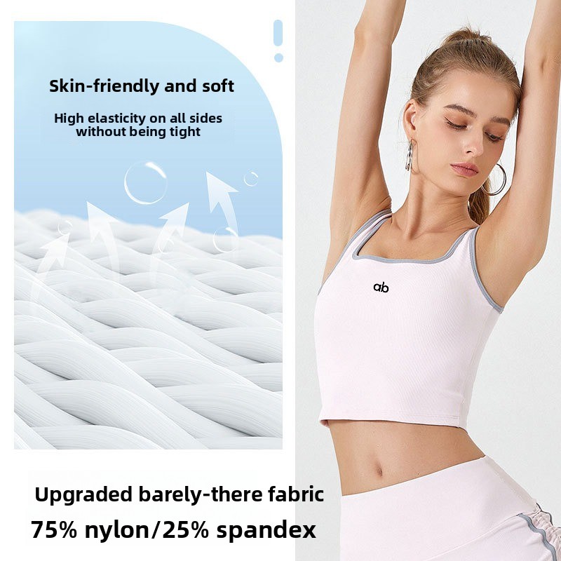 Women Summer Ribbed Yoga Tank  - Plunge Bra Push Up recension och pris
