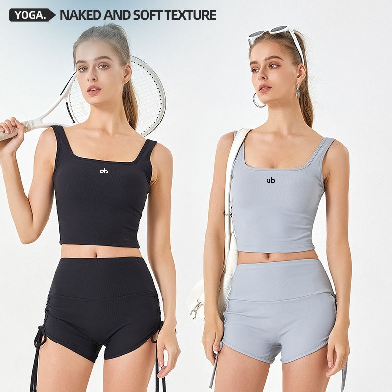 Women Summer Ribbed Yoga Tank  - Plunge Bra Push Up recension och pris